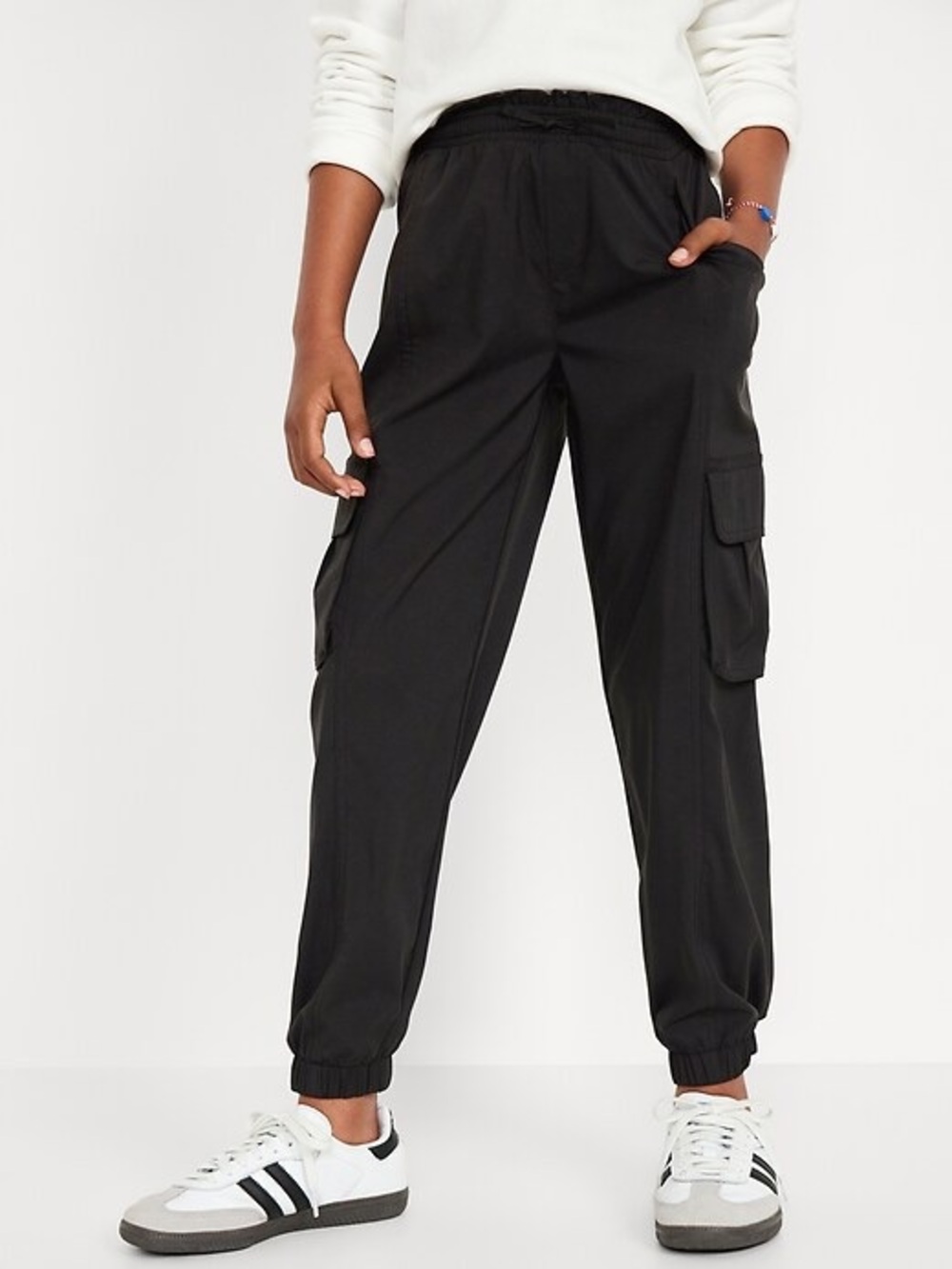 Old Navy black Stretchtech Dryquick Cargo Jogger Pants elastic waist Size S